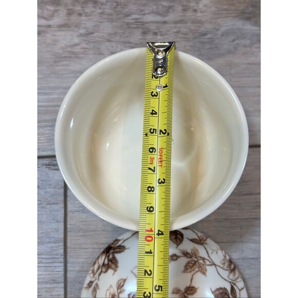 Brown Toile Collection Fine Porcelain Teapot Sugar Bowl and Creamer 3pc - Picture 10 of 14